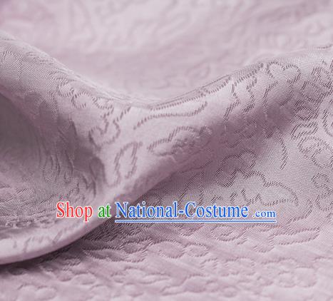 Traditional Chinese Classical Auspicious Pattern Design Light Purple Silk Fabric Ancient Hanfu Dress Silk Cloth