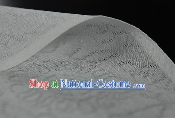 Traditional Chinese Classical Auspicious Pattern Design White Silk Fabric Ancient Hanfu Dress Silk Cloth