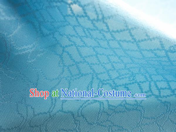 Traditional Chinese Classical Riverstones Pattern Design Light Blue Silk Fabric Ancient Hanfu Dress Silk Cloth