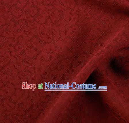 Traditional Chinese Classical Apricot Flowers Pattern Design Dark Red Silk Fabric Ancient Hanfu Dress Silk Cloth