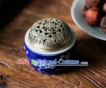 Chinese Classical Handmade Jingdezhen Shi Enamel Censer Wedding Porcelain Ceramics Incense Burner