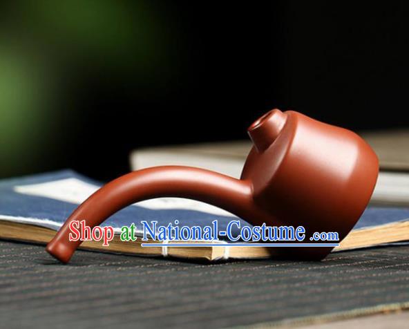 Traditional Chinese Handmade Zisha Tobacco Pipe Ashtray Red Clay Pottery Artware