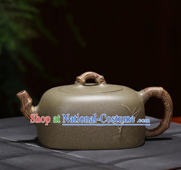 Traditional Chinese Handmade Kung Fu Zisha Teapot Grey Clay Pottery Teapot