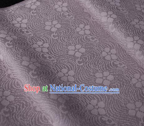 Traditional Chinese Dark Purple Silk Fabric Classical Plum Blossom Pattern Silk Cloth