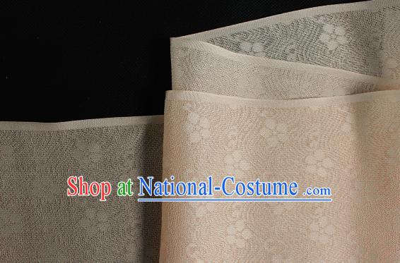 Traditional Chinese Beige Silk Fabric Classical Plum Blossom Pattern Silk Cloth