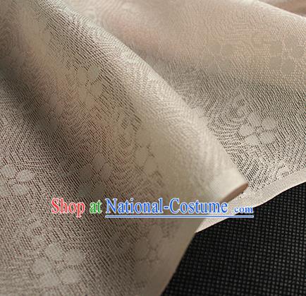 Traditional Chinese Beige Silk Fabric Classical Plum Blossom Pattern Silk Cloth