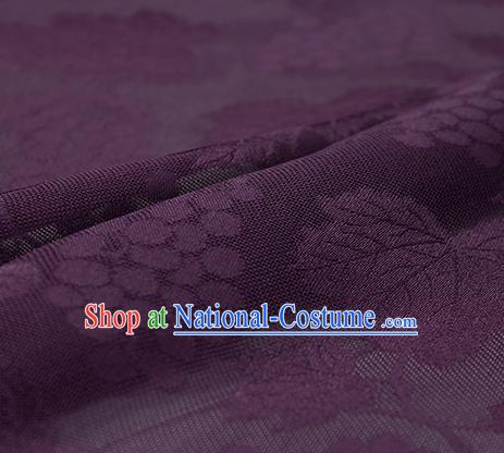 Traditional Chinese Classical Grape Pattern Purple Silk Fabric Ancient Hanfu Silk Cloth