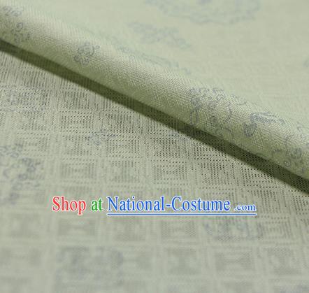 Traditional Chinese Classical Rosette Pattern Light Green Silk Fabric Ancient Hanfu Silk Cloth