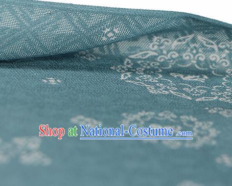 Traditional Chinese Classical Rosette Pattern Peacock Green Silk Fabric Ancient Hanfu Silk Cloth