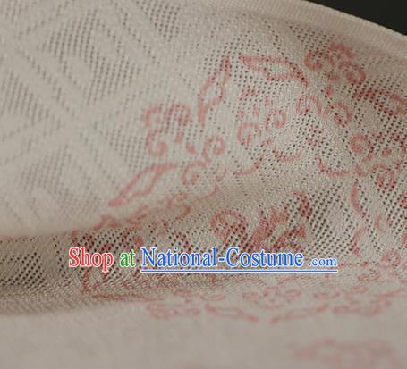 Traditional Chinese Classical Rosette Pattern Beige Silk Fabric Ancient Hanfu Silk Cloth