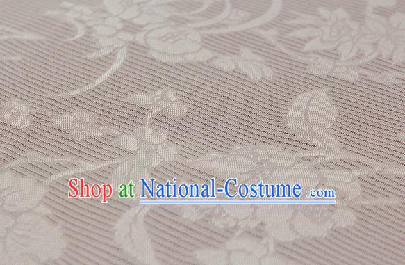 Traditional Chinese Classical Flowers Pattern Pink Silk Fabric Ancient Hanfu Silk Cloth