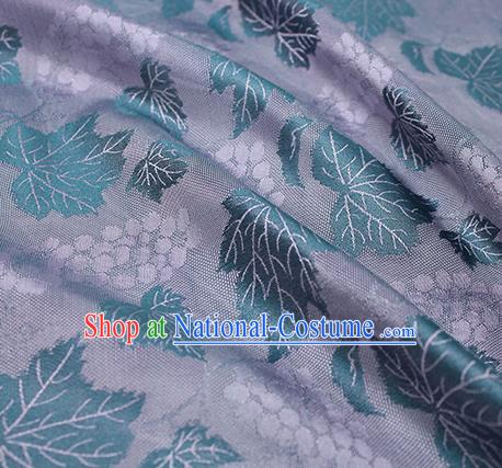 Traditional Chinese Classical Twine Grape Pattern Purple Silk Fabric Ancient Hanfu Dress Silk Cloth