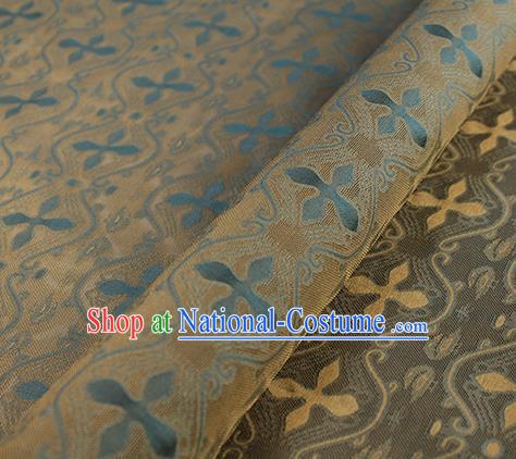 Traditional Chinese Classical Pattern Brown Silk Fabric Ancient Hanfu Dress Silk Cloth