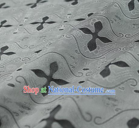 Traditional Chinese Classical Pattern Grey Silk Fabric Ancient Hanfu Dress Silk Cloth