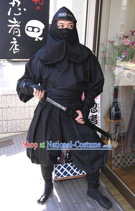 Ancient Asian Japanese Ninja Costume Fighter Costumes Complete Set for Men or Women