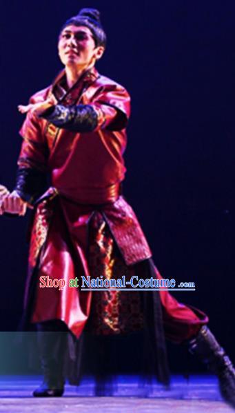 Chinese Traditional Mongol Nationality Costume Mongolian Ethnic Dance Clothing for Men