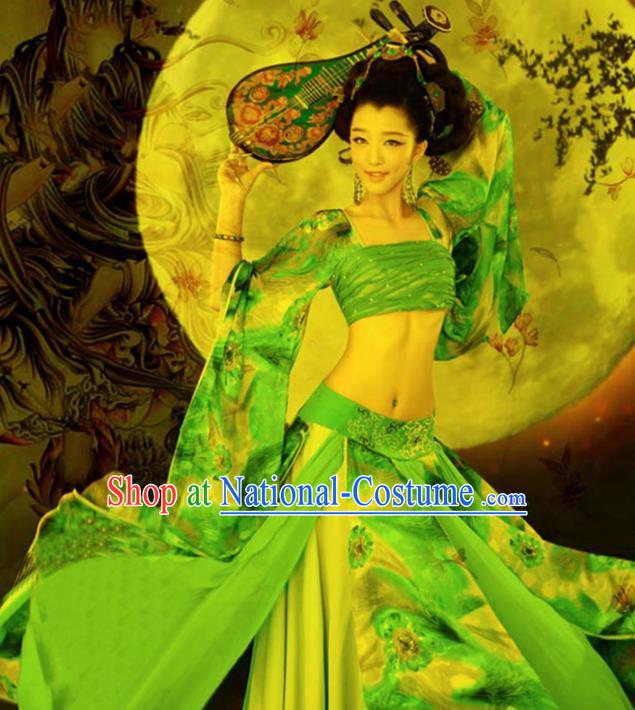 Chinese Traditional Dance Costumes Ancient Imperial Consort Green Dress for Women