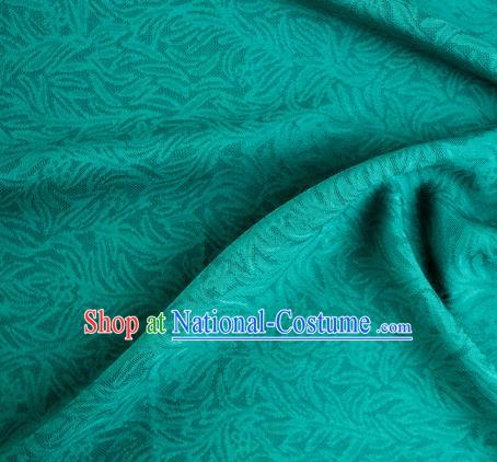 Traditional Chinese Classical Rohdea Pattern Design Green Silk Fabric Ancient Hanfu Dress Silk Cloth