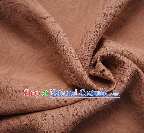 Traditional Chinese Classical Rohdea Pattern Design Brown Silk Fabric Ancient Hanfu Dress Silk Cloth