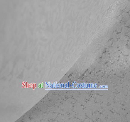 Traditional Chinese Classical Apricot Flowers Pattern Design White Silk Fabric Ancient Hanfu Dress Silk Cloth