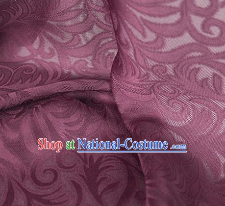 Traditional Chinese Classical Phoenix Flower Pattern Design Wine Red Silk Fabric Ancient Hanfu Dress Silk Cloth