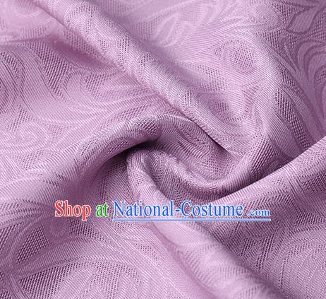 Traditional Chinese Classical Phoenix Flower Pattern Design Lilac Silk Fabric Ancient Hanfu Dress Silk Cloth