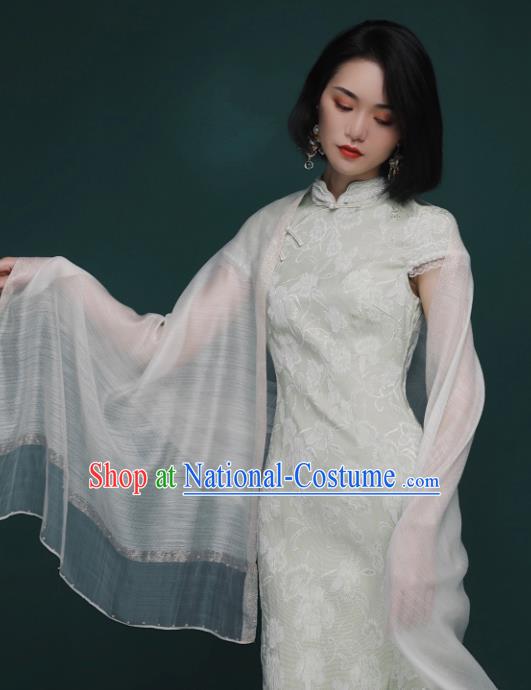 Chinese Traditional Tang Suit Light Green Cheongsam National Costume Qipao Dress for Women