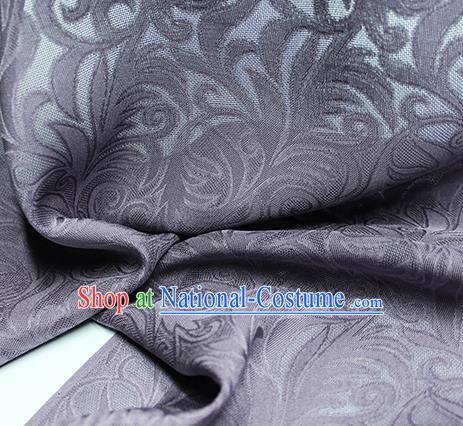 Traditional Chinese Classical Phoenix Flower Pattern Design Purple Silk Fabric Ancient Hanfu Dress Silk Cloth