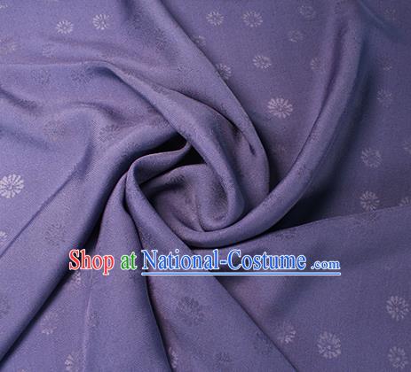 Traditional Chinese Classical Daisy Pattern Design Purple Silk Fabric Ancient Hanfu Dress Silk Cloth