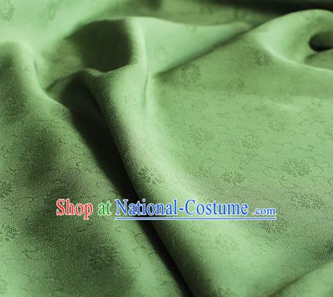 Traditional Chinese Classical Daisy Pattern Design Green Silk Fabric Ancient Hanfu Dress Silk Cloth