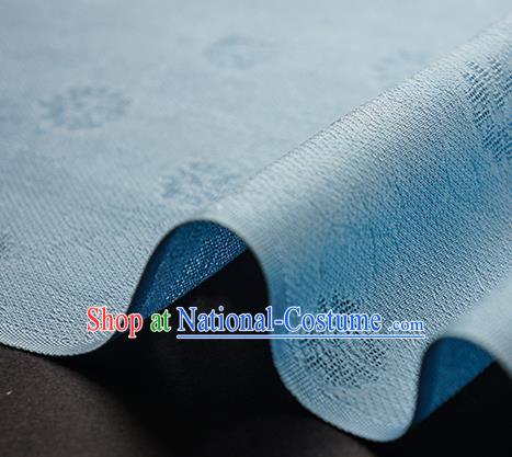 Traditional Chinese Classical Daisy Pattern Design Light Blue Silk Fabric Ancient Hanfu Dress Silk Cloth