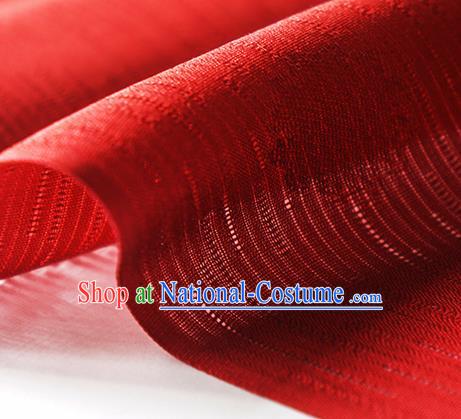 Traditional Chinese Classical Flowers Pattern Design Red Silk Fabric Ancient Hanfu Dress Silk Cloth