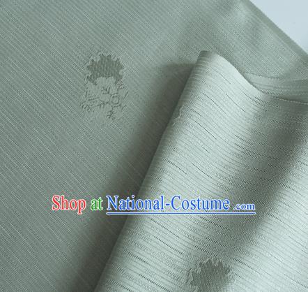 Traditional Chinese Classical Flowers Pattern Design Grey Silk Fabric Ancient Hanfu Dress Silk Cloth