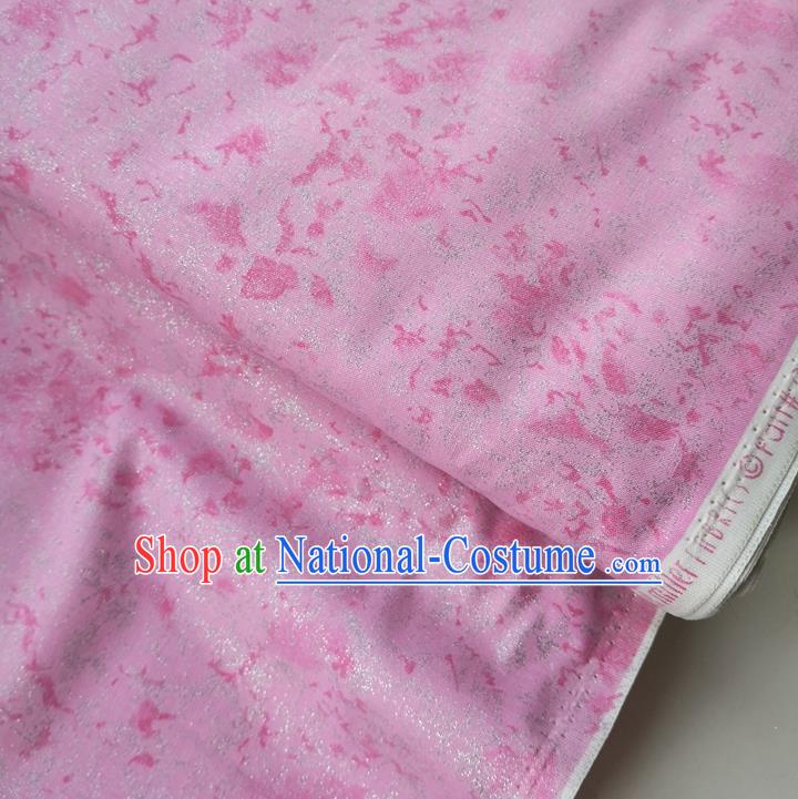 Traditional Chinese Classical Petals Pattern Deep Pink Brocade Fabric Ancient Hanfu Cheongsam Silk Cloth