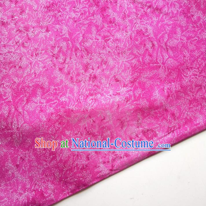 Traditional Chinese Classical Pattern Rosy Brocade Fabric Ancient Hanfu Cheongsam Silk Cloth