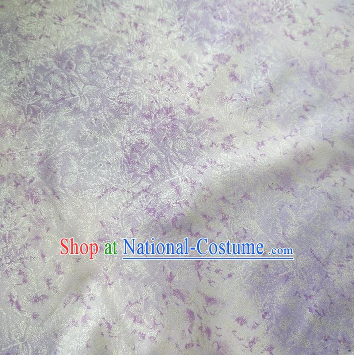 Traditional Chinese Cheongsam Classical Pattern Lilac Brocade Fabric Ancient Hanfu Silk Cloth