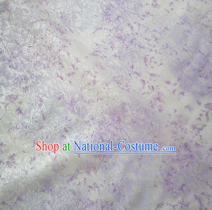 Traditional Chinese Cheongsam Classical Pattern Lilac Brocade Fabric Ancient Hanfu Silk Cloth