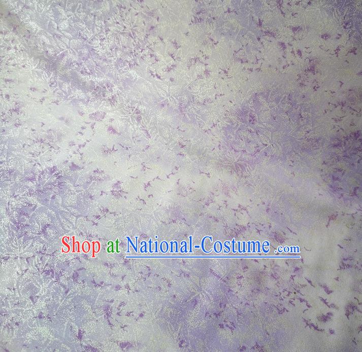 Traditional Chinese Cheongsam Classical Pattern Lilac Brocade Fabric Ancient Hanfu Silk Cloth