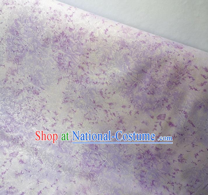 Traditional Chinese Cheongsam Classical Pattern Lilac Brocade Fabric Ancient Hanfu Silk Cloth