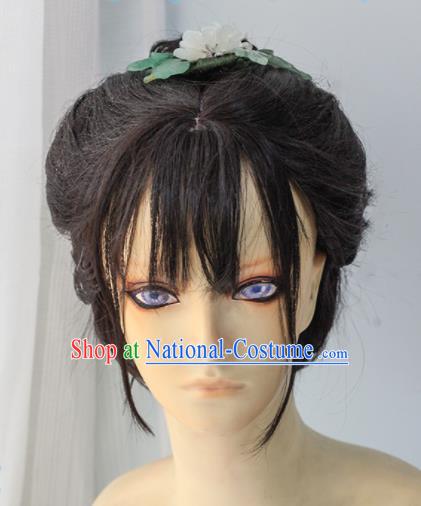 Chinese Traditional Cosplay Palace Lady Hair Wigs Ancient Swordswoman Wig Sheath Hair Accessories for Women