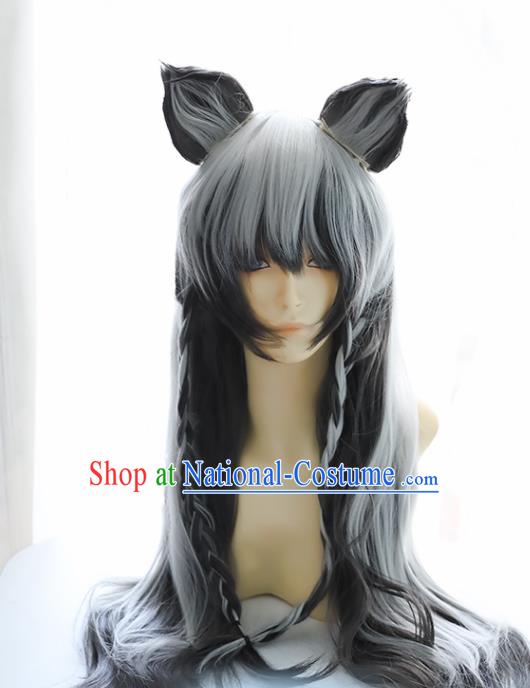 Chinese Traditional Cosplay Knight Wigs Halloween Swordsman Hair Accessories for Men