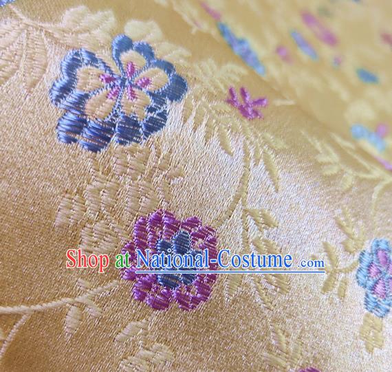 Asian Chinese Traditional Pattern Design Golden Brocade Cheongsam Fabric Silk Material