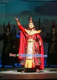 Chinese Shapotou Celebration Han Dynasty Emperor Clothing Stage Performance Dance Costume for Men