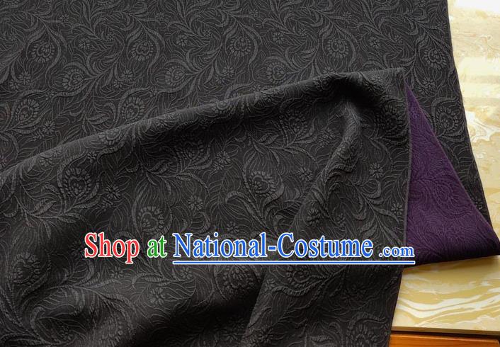 Traditional Chinese Classical Pattern Purple Gambiered Guangdong Gauze Silk Fabric Ancient Hanfu Dress Silk Cloth