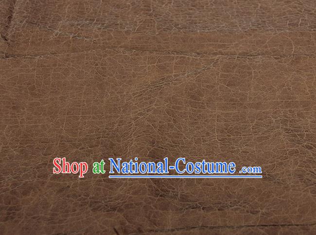 Traditional Chinese Classical Crack Pattern Brownness Gambiered Guangdong Gauze Silk Fabric Ancient Hanfu Dress Silk Cloth