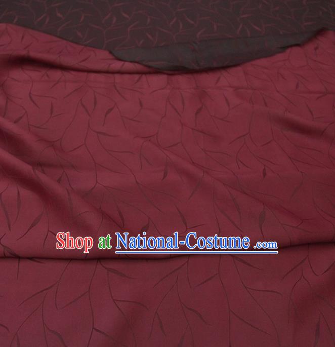 Traditional Chinese Classical Pattern Wine Red Gambiered Guangdong Gauze Silk Fabric Ancient Hanfu Dress Silk Cloth