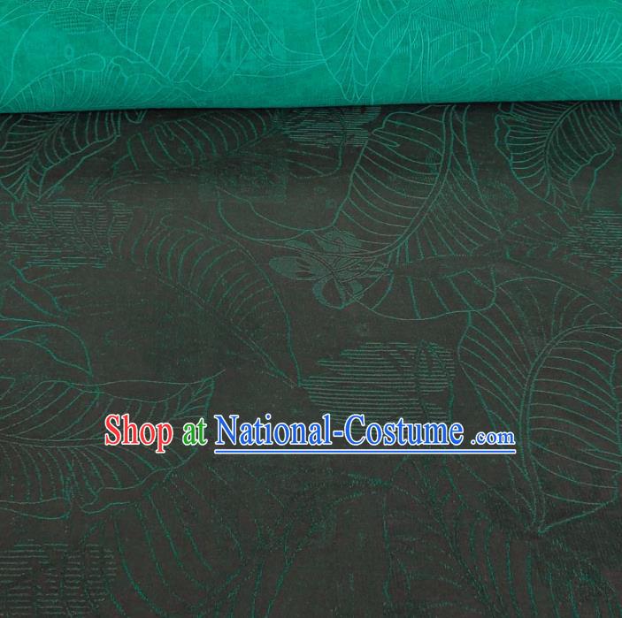 Traditional Chinese Classical Pattern Green Gambiered Guangdong Gauze Silk Fabric Ancient Hanfu Dress Silk Cloth