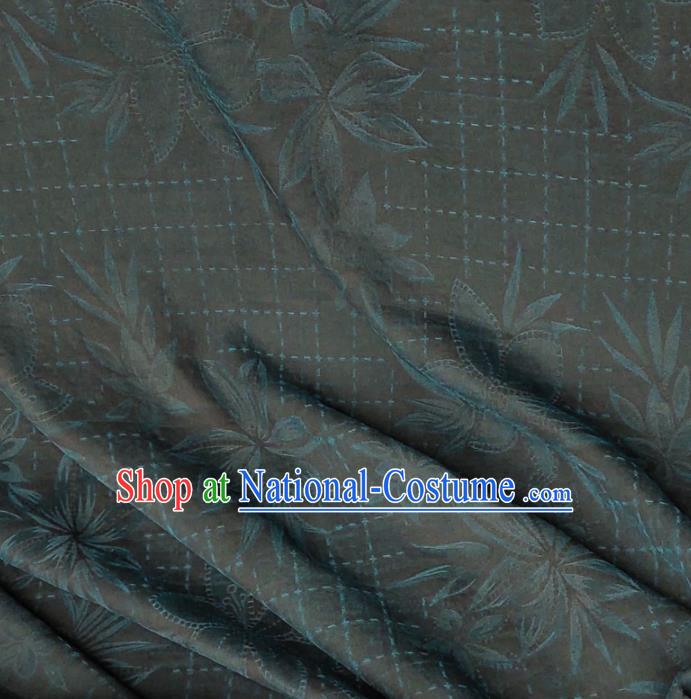 Traditional Chinese Classical Pattern Peacock Blue Gambiered Guangdong Gauze Silk Fabric Ancient Hanfu Dress Silk Cloth