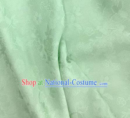 Traditional Chinese Classical Plum Blossom Pattern Green Silk Fabric Ancient Hanfu Dress Brocade Cloth