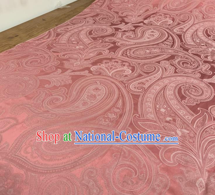 Chinese Classical Paisley Pattern Pink Silk Fabric Traditional Ancient Hanfu Dress Brocade Cloth